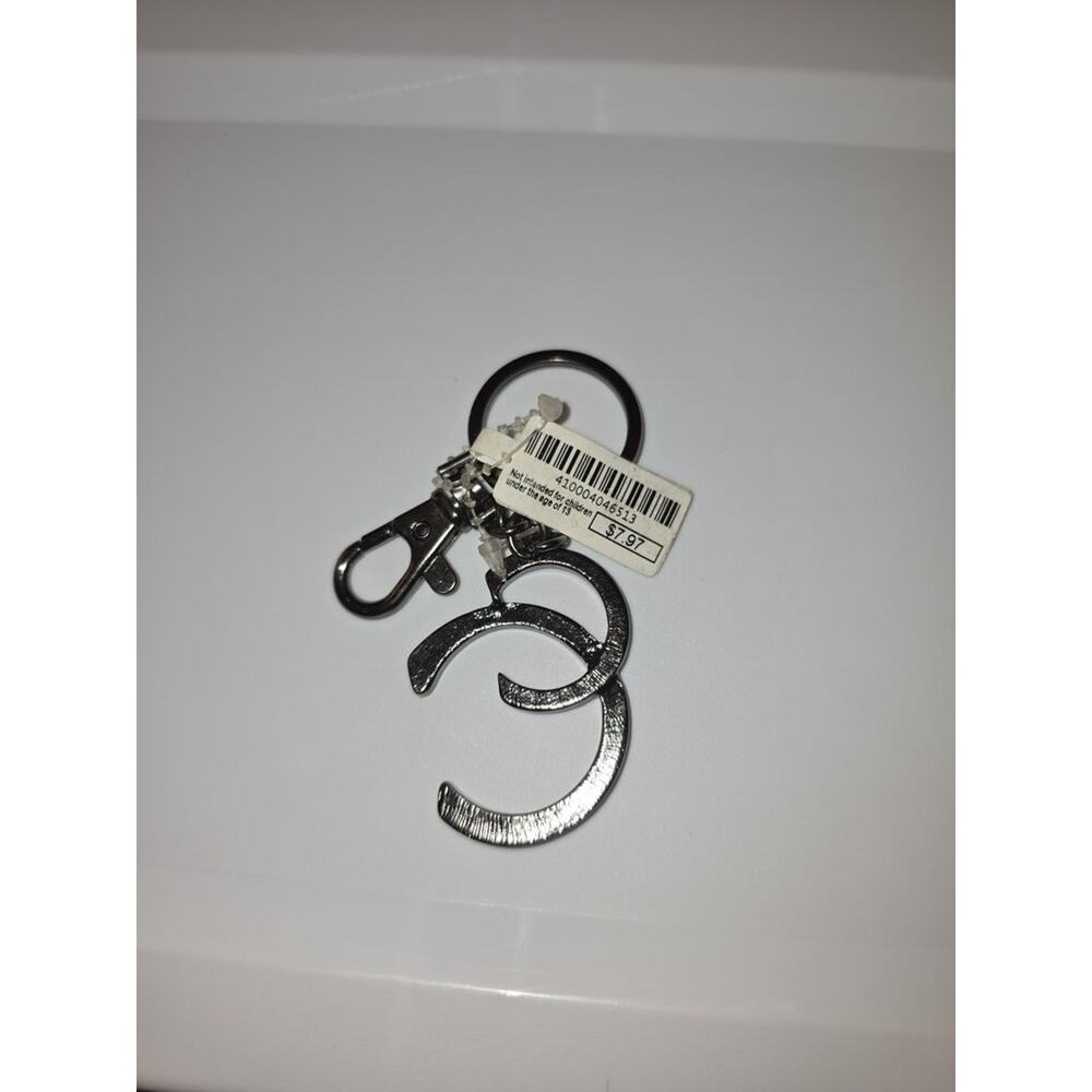 Designer Logo Keychain with Rhinestones - Picture 2 of 2